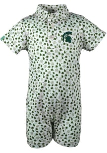 Michigan State Spartans Baby Green Earnest Fball Short Sleeve One Piece Polo