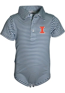 Illinois Fighting Illini Baby Navy Blue Carson Short Sleeve One Piece Polo