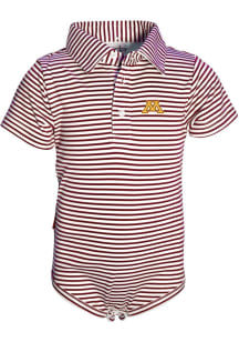 Minnesota Golden Gophers Baby Cardinal Carson Short Sleeve One Piece Polo