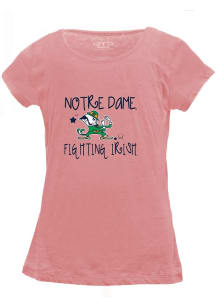 Notre Dame Fighting Irish Girls Pink Charlotte Script Short Sleeve Fashion T-Shirt