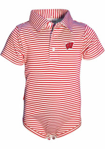 Wisconsin Badgers Baby Cardinal Carson Short Sleeve One Piece Polo