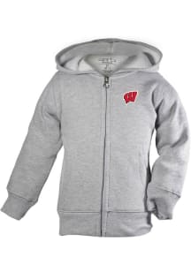 Wisconsin Badgers Toddler Henry Long Sleeve Full Zip Sweatshirt - Grey