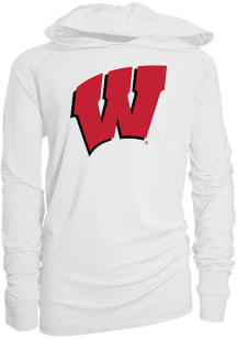 Wisconsin Badgers Youth White Marley Long Sleeve Hoodie Shirt