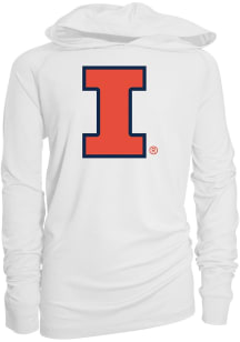 Illinois Fighting Illini Youth White Marley Long Sleeve Hoodie Shirt