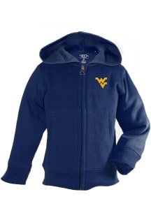 West Virginia Mountaineers Toddler Henry Long Sleeve Full Zip Sweatshirt - Navy Blue