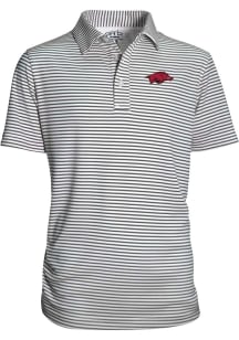 Arkansas Razorbacks Youth Charcoal Carson Short Sleeve Polo Shirt