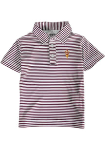 Arizona State Sun Devils Toddler Maroon Carson Striped Design Short Sleeve Polo Shirt