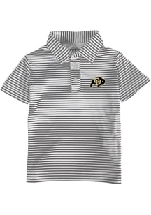 Colorado Buffaloes Toddler Charcoal Carson Striped Design Short Sleeve Polo Shirt