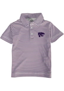 K-State Wildcats Toddler Purple Carson Striped Design Short Sleeve Polo Shirt