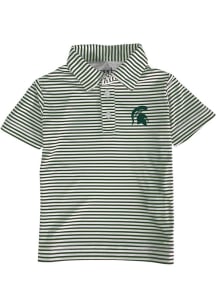 Michigan State Spartans Toddler Green Carson Striped Design Short Sleeve Polo Shirt