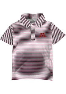 Minnesota Golden Gophers Toddler Maroon Carson Striped Design Short Sleeve Polo Shirt