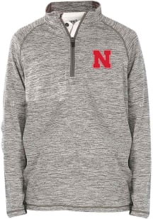 Nebraska Cornhuskers Youth Grey Matthew Long Sleeve Quarter Zip Shirt