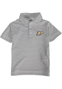 Purdue Boilermakers Toddler Charcoal Carson Striped Design Short Sleeve Polo Shirt