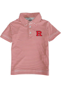 Rutgers Scarlet Knights Toddler Red Carson Striped Design Short Sleeve Polo Shirt