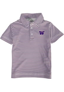Washington Huskies Toddler Purple Carson Striped Design Short Sleeve Polo Shirt