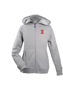 Illinois Fighting Illini Toddler Henry Long Sleeve Full Zip Sweatshirt - Grey