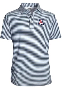 Arizona Wildcats Youth Navy Blue Carson Striped Short Sleeve Polo Shirt
