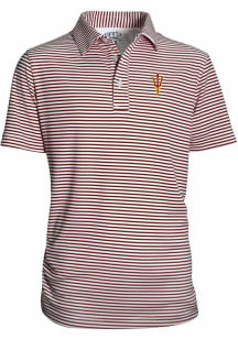 Arizona State Sun Devils Youth Maroon Carson Striped Short Sleeve Polo Shirt