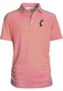 Cincinnati Bearcats Youth Red Carson Striped Short Sleeve Polo Shirt