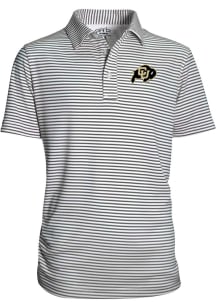 Colorado Buffaloes Youth Charcoal Carson Striped Short Sleeve Polo Shirt