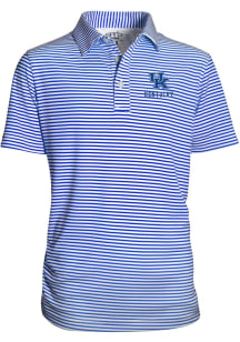 Kentucky Wildcats Youth Blue Carson Striped Short Sleeve Polo Shirt
