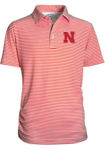 Nebraska Cornhuskers Youth Red Carson Striped Short Sleeve Polo Shirt