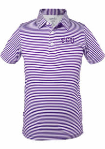 TCU Horned Frogs Youth Purple Carson Striped Short Sleeve Polo Shirt