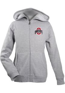 Ohio State Buckeyes Youth Grey Henry Long Sleeve Full Zip Jacket