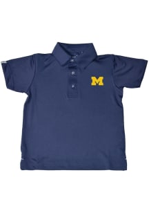 Michigan Wolverines Toddler Blue Blake Design Short Sleeve Polo Shirt