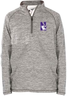 Northwestern Wildcats Youth Grey Matthew Long Sleeve Quarter Zip Shirt