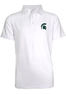 Michigan State Spartans Youth White Blake Short Sleeve Polo Shirt
