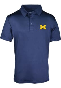 Michigan Wolverines Youth Blue Blake Short Sleeve Polo Shirt