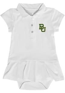 Baylor Bears Baby Girls White Caroline Onesie Short Sleeve Dress