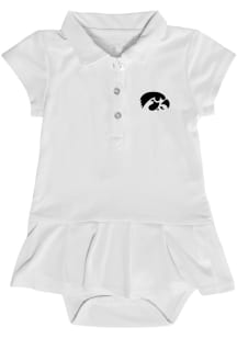 Iowa Hawkeyes Baby Girls White Caroline Onesie Short Sleeve Dress