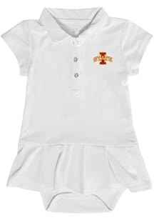 Iowa State Cyclones Baby Girls White Caroline Onesie Short Sleeve Dress