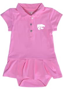K-State Wildcats Baby Girls Pink Caroline Onesie Short Sleeve Dress