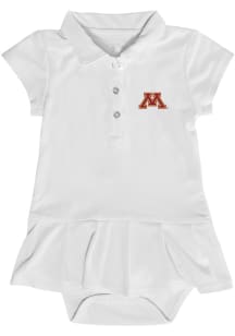 Minnesota Golden Gophers Baby Girls White Caroline Onesie Short Sleeve Dress