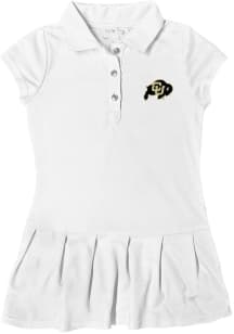 Colorado Buffaloes Toddler Girls White Caroline Short Sleeve Dress
