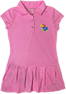 Kansas Jayhawks Toddler Girls Pink Caroline Short Sleeve Dress