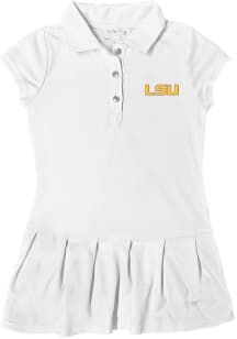 LSU Tigers Toddler Girls White Caroline Short Sleeve Dress