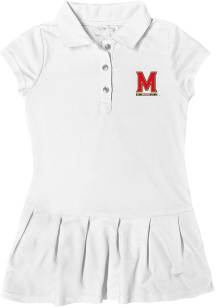 Maryland Terrapins Toddler Girls White Caroline Short Sleeve Dress