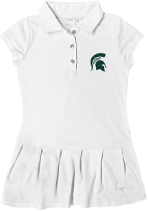 Michigan State Spartans Toddler Girls White Caroline Short Sleeve Dress