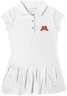 Minnesota Golden Gophers Toddler Girls White Caroline Short Sleeve Dress