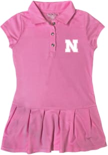 Nebraska Cornhuskers Toddler Girls Pink Caroline Short Sleeve Dress