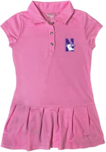 Northwestern Wildcats Toddler Girls Pink Caroline Short Sleeve Dress