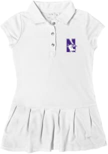 Northwestern Wildcats Toddler Girls White Caroline Short Sleeve Dress