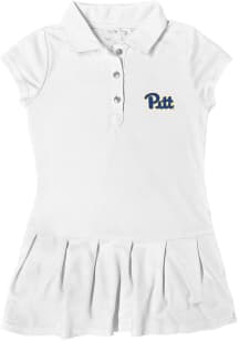 Pitt Panthers Toddler Girls White Caroline Short Sleeve Dress