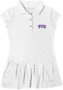 TCU Horned Frogs Toddler Girls White Caroline Short Sleeve Dress
