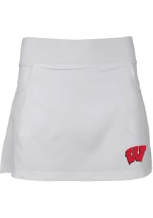Wisconsin Badgers Youth White Sara Skort Shorts