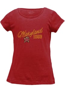 Maryland Terrapins Girls Red Charlotte Short Sleeve Tee